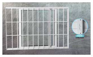 Janela 2 folhas móveis c/g Linha Master - L25 - nas cores branca e preta