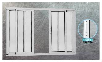 Janela 4 folhas s/g Linha Master - L25 - nas cores branca e preta