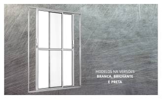 Porta balcão vitrô 2 folhas móveis - L25 - nas cores branca, brilhante e preta