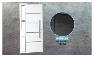 Lambril com vidros e friso Linha Master - L25 - Nas cores preta e branca