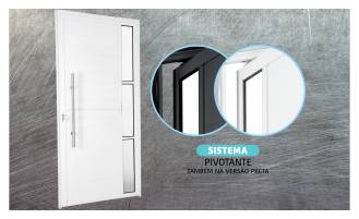 Lambril pivotante com vidro Linha Master - L25 - nas cores preta e branca