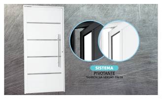 Lambril pivotante com friso e puxador Linha Master - L25 - Nas cores preta e branca