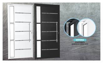 Lambril pivotante com vidro e friso Linha Master - L25 - Nas cores preta e branca