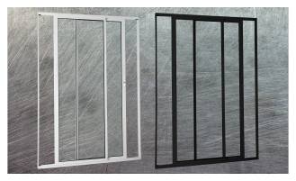 Panorâmica 2 folhas, vidro temperado - Linha 30 - Nas cores preta e branca