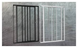 Panorâmica 3 folhas, vidro temperado - Linha 30 - Nas cores preta e branca