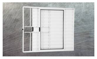 Veneziana 3 folhas c/g - Linha Modular - nas cores preta, branca e brilhante