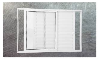 Veneziana 3 folhas s/g - Linha Modular - nas cores preta, branca e brilhante