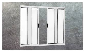 Vitrô 4 folhas s/g - Linha Modular - nas cores preta, branca e brilhante